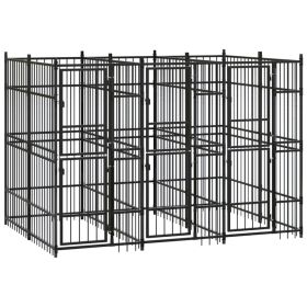 Outdoor Dog Kennel Steel 59.5 ft²