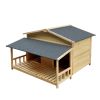 Durable Waterproof Dog Houses for Small Medium Large Dogs Outdoor & Indoor, Wooden Puppy Shelter Large Doghouse with Porch for Winter