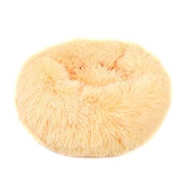 Small Large Pet Dog Puppy Cat Calming Bed Cozy Warm Plush Sleeping Mat Kennel, Round (size: 23in)